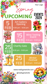 Spring Events Schedule Template | PosterMyWall
