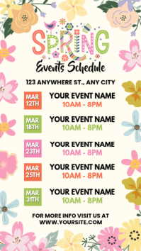 White Spring Events Schedule Instagram Story template