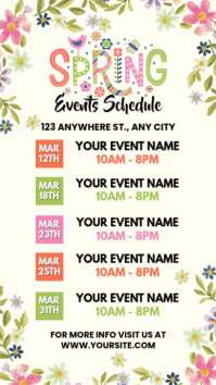 White Spring Events Schedule Instagram Story template