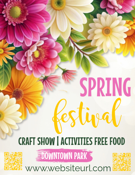 White Spring Festival Flyer Template | PosterMyWall
