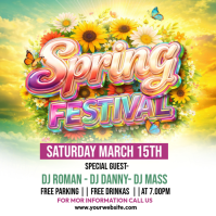 白色 Spring Festival Instagram-bericht Template