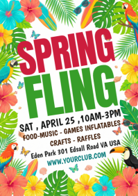 White Spring Fling A4 template