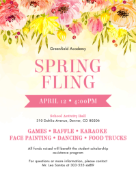 White Spring Fling Event Flyer 传单(美国信函) template