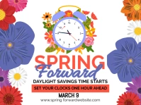 White  Spring Forward , Daylight Savings Time Starts Yard Sign template