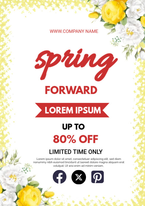 White  Spring Forward A3 template