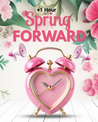 White Spring Forward Instagram Portrait template