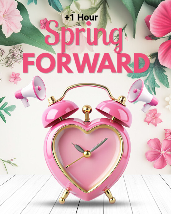 Spring Forward Portrait White Spring Forward Instagram Portrait Template | PosterMyWall