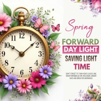 White Spring Forward Instagram Post template
