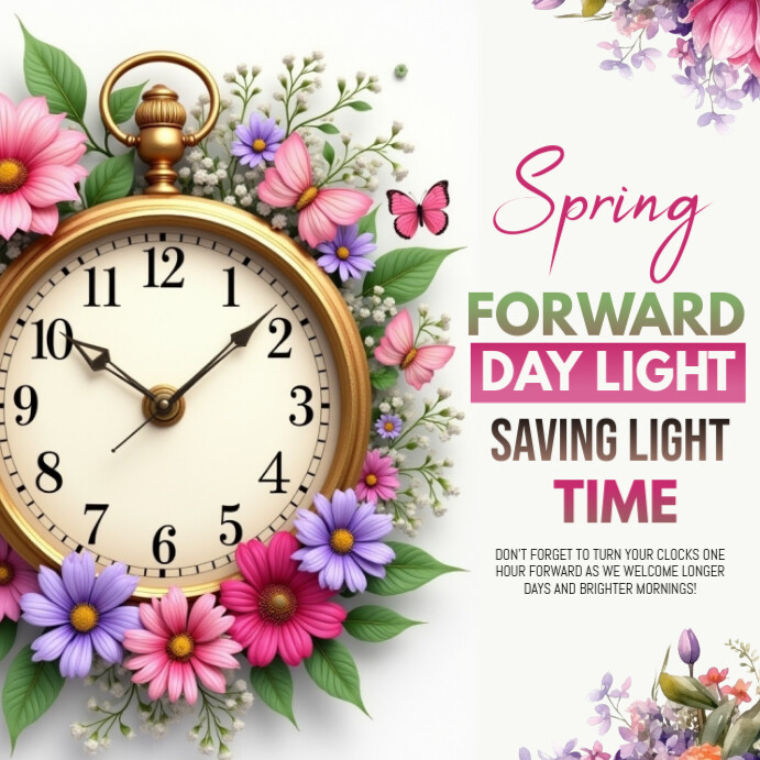 Spring Forward Post Copy of White Spring Forward Instagram Post | PosterMyWall