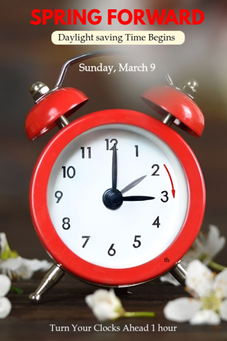 White Spring Forward Poster Template | PosterMyWall