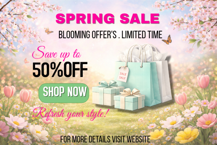 White Spring Forward Sale Flyer Poster Template | PosterMyWall