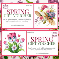 สีขาว Spring Gift Voucher Instagram-bericht Template
