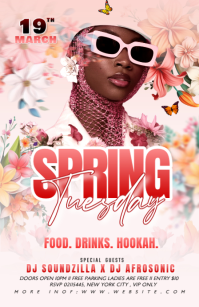 White Spring Party Festival Design Template Tabloid