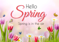 White Spring Postcard template