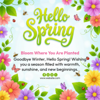 White Spring Season Greetings Instagram Post template