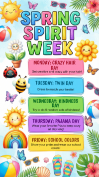 White Spring Spirit Week Instagram Story template