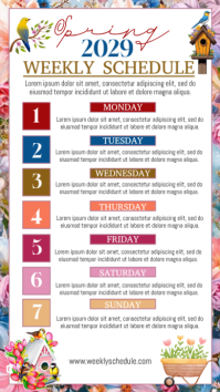 White Spring Weekly Schedule Instagram Story template
