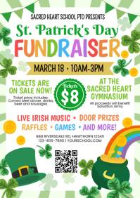 White St Patrick's Day Fundraiser A4 template