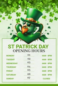 White St Patrick's Day Poster Cartaz template