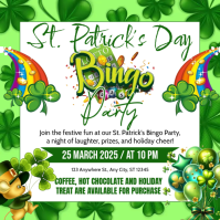 White St. Patrick's Day Bingo Party Instagram Post template