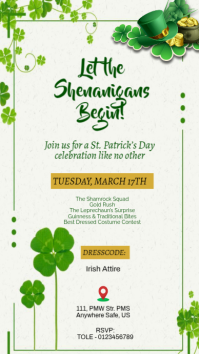 White St. Patrick's Day Celebration Instagram Story Instagram-Story template