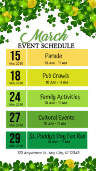 White St. Patrick's Day Events Instagram Story template