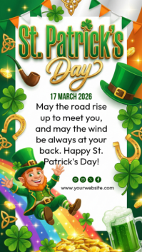 White St. Patrick's Day Instagram Story Instagram-verhaal template