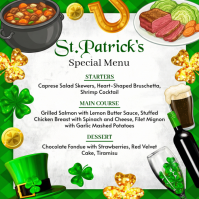 White St. Patrick's Day Menu Instagram Post template