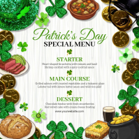 White St. Patrick's Day Menu Instagram Post template