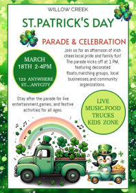 White St. Patrick's Day Parade A4 template