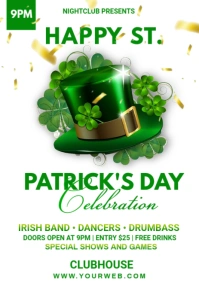 White St. Patrick's Day  Pinterest Graphic template