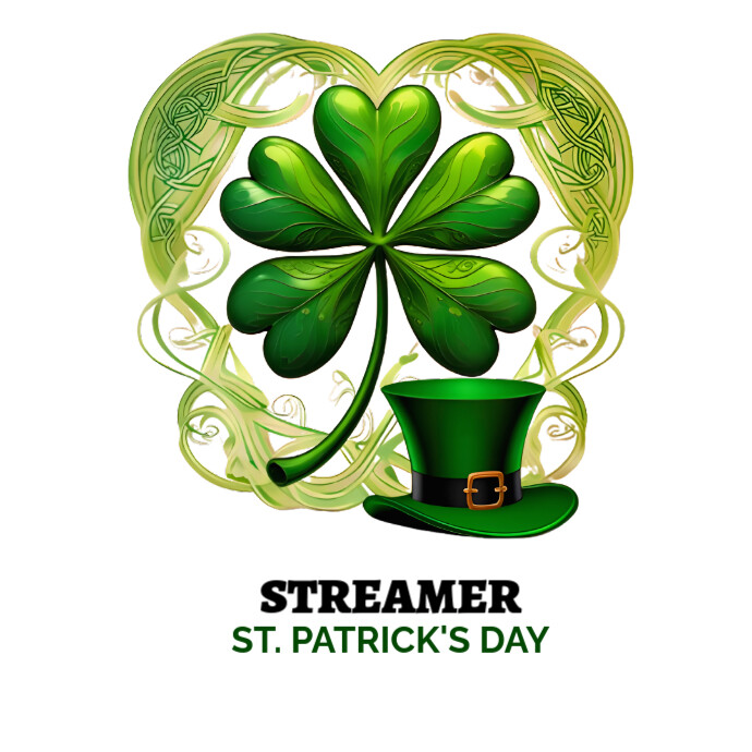 White  St. Patrick's Day Streamer Logo template