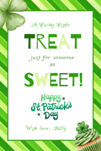 White St. Patrick's Day Tag  Banner 4' × 6' template