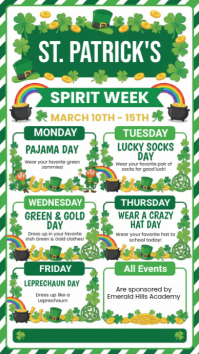 White St. Patrick's Spirit Week Instagram Story template