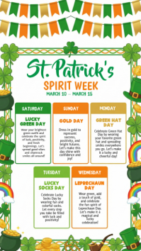 White St. Patrick's Spirit Week Instagram Story Video template