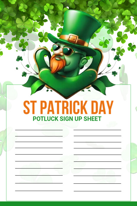 Copy of White St. Patrick’s Day Potluck Poster | PosterMyWall