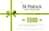 White St. Patrick’s Day Voucher Tabloid template