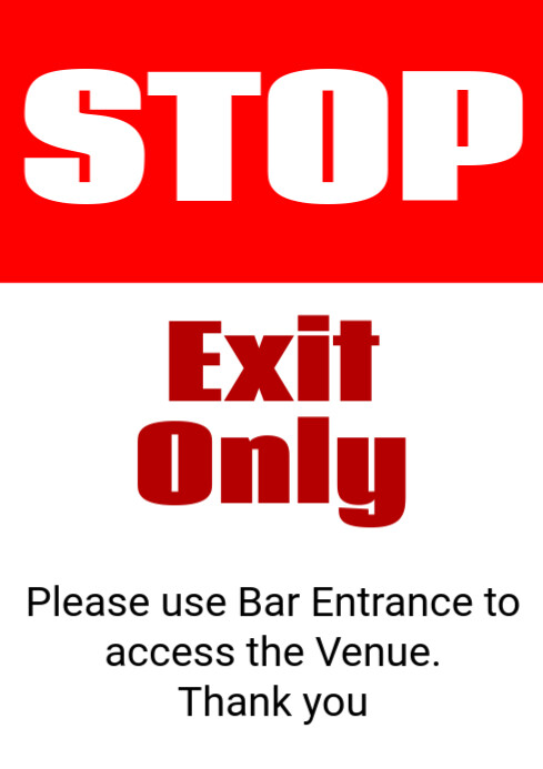 White  Stop Exit Only A3 template
