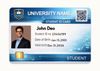 White Student ID Card Postcard Postal template