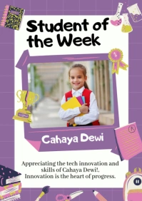 White  Student Of The Week A3 template