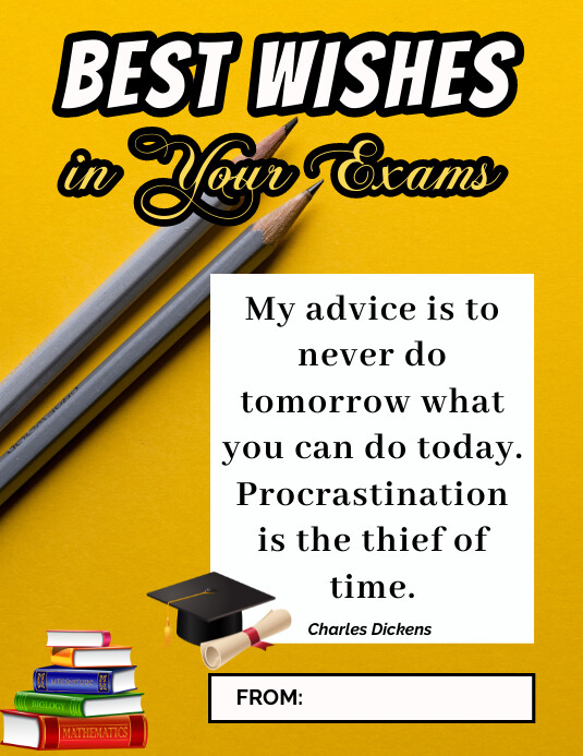 Copy of White Success Wishes Card Template Flyer (us | PosterMyWall