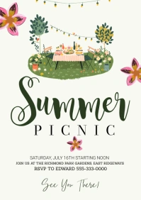 White Summer Picnic A3 template