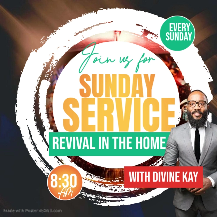 White Sunday Service Instagram Post Template | PosterMyWall