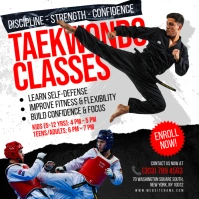 White Taekwondo Instagram Post Instagram-bericht template