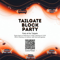 White Tailgate Block Party Instagram Post Instagram-bericht template