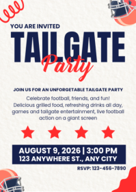 White Tailgate Party A6 template