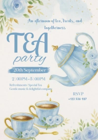 White Tea Party A5 template