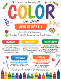 White Teacher & Staff Appreciation Week Flyer template