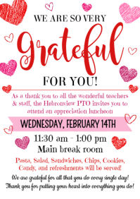 White Teacher and Staff Appreciation Luncheon A4 template