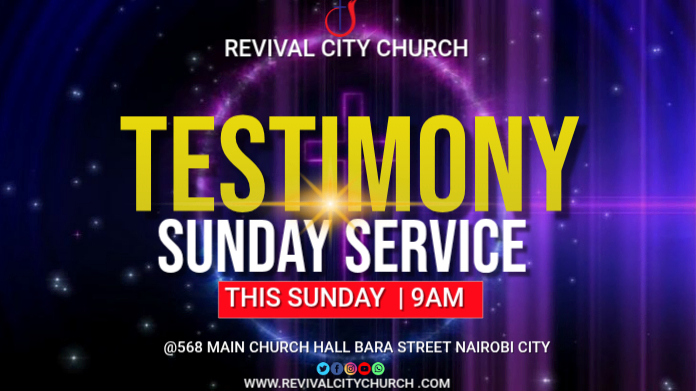 White Testimony Sunday Twitter Post Template | PosterMyWall